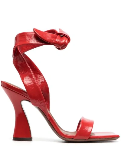 L'autre Chose Ankle-tie Sandals In Red