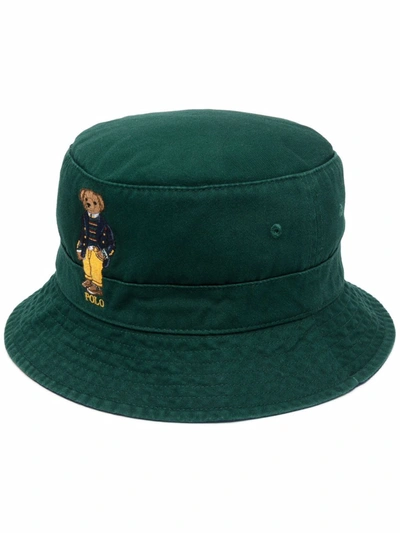 Polo Ralph Lauren Polo Bear-embroidered Bucket Hat In Green