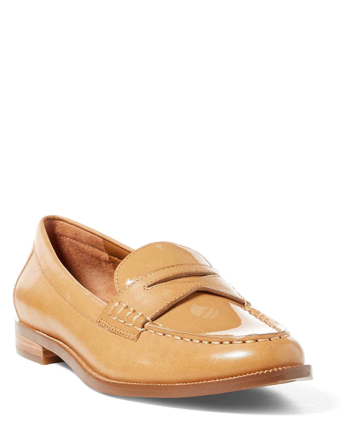 Ralph Lauren Lauren Barrett Patent Leather Loafer In Camel | ModeSens