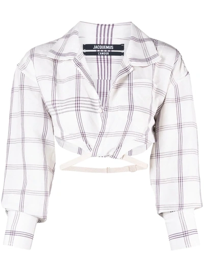Jacquemus La Chemise Laurier Cropped Shirt In White