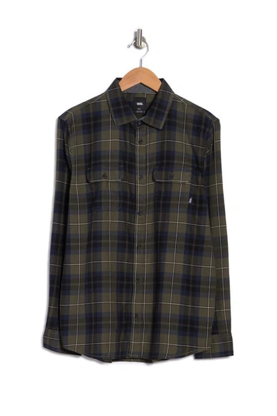 Vans Sycamore Plaid Flannel Button-up Shirt In Grape Leaf/dress Blues
