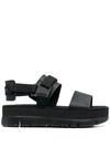 Camper Oruga Up Platform Sandals In Black