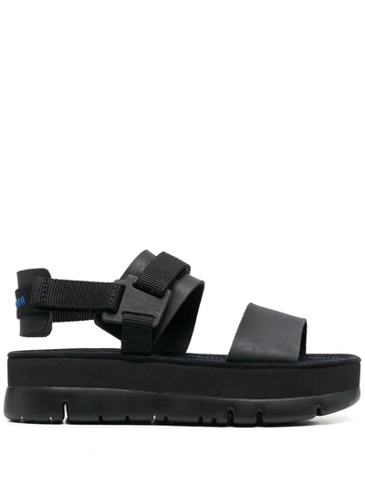 Camper Oruga Up Platform Sandals In Black