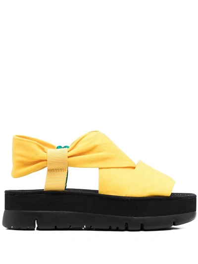 Camper Oruga Up Flats In Yellow Synthetic Fibers In Yellow