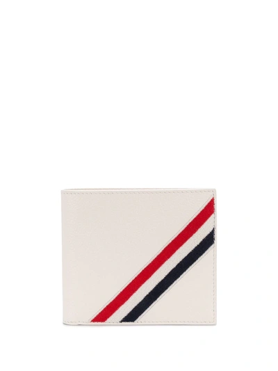 Thom Browne Diagonal Stripe Billfold Wallet In White