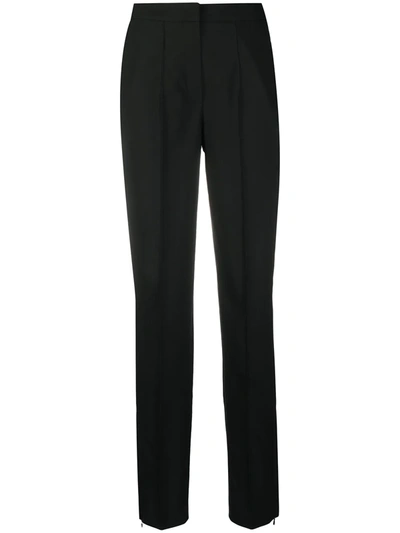 12 Storeez Mid-rise Straight-leg Trousers In Black
