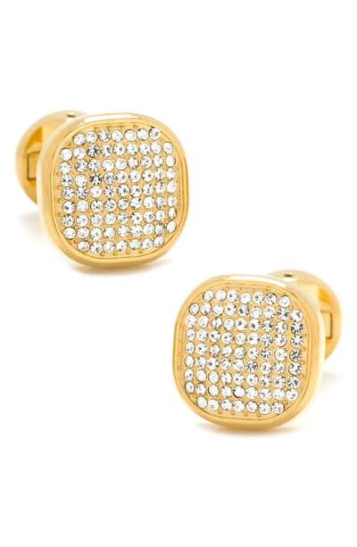 Cufflinks, Inc Pavé Goldtone Cuff Links In Gold/ White