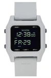 Nixon Staple Digital Rubber Strap Watch In Light Gray