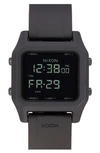 Nixon Staple Digital Rubber Strap Watch In Black