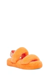 Ugg Kids' Oh Yeah Genuine Shearling Slingback Slipper In Orange/orange