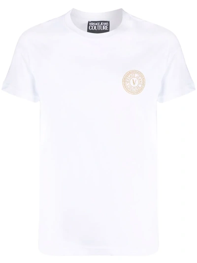 Versace Jeans Couture V-emblem Embroidery T-shirt In White