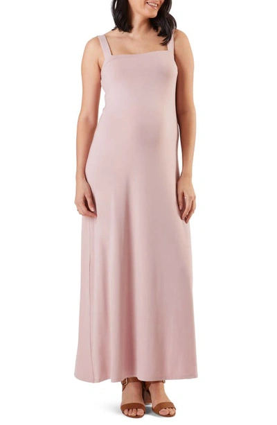 Stowaway Collection Cara Maternity Maxi Dress In Dusty Rose