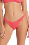 Bound By Bond-eye The Scene High Leg Ribbed Bikini Bottoms In Watermelon