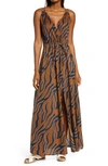 Elan Cover-up Maxi Dress In Cocoa Jungle