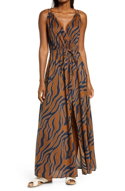 Elan Cover-up Maxi Dress In Cocoa Jungle