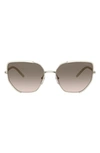 Prada 58mm Cat Eye Sunglasses In Ivry Gold Brwn Gry Gradient