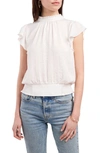 1.state Flutter Sleeve Smock Waist Top In Soft Ecru