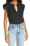 Frame Shoulder Pad T-shirt In Noir