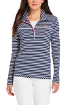 Vineyard Vines Microstripe Sankaty Half Zip Shep Shirt In Deep Bay