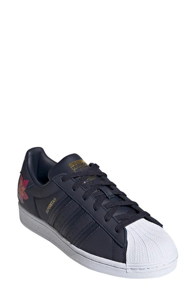 Adidas Originals Superstar Sneaker In Legend Ink/ Legend Ink/ Gold