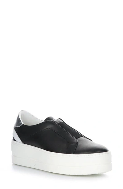 Bos. & Co. Mona Platform Slip-on Sneaker In Black/white Silver