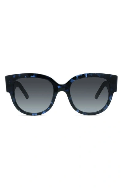 Dior 54mm Round Sunglasses In Blue Havana/ Blue