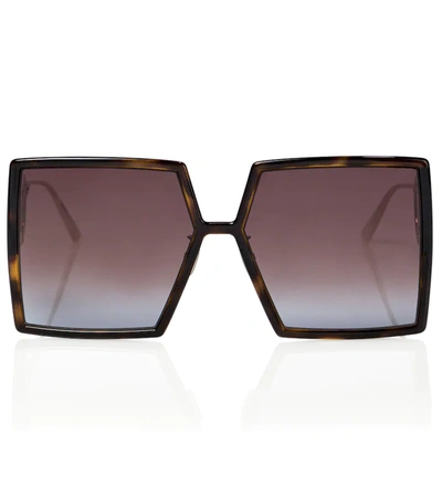 Dior 30montaigne Su Square Sunglasses, 58mm In Dark Havana Bordeaux