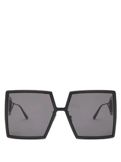 Dior 30montaigne Square Acetate Sunglasses In Black And Gold/grey