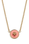 Tory Burch Enamel Pendant Necklace In Tory Gold / Canyon Flower