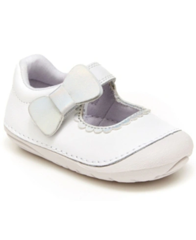 Stride Rite Kids' Stride Right Girls' Soft Motion Makayla Mary Janes - Baby, Walker In White, Silver-tone