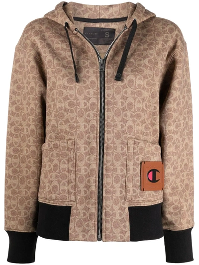 Coach X Champion Women's Super Fleece Signature Zip Hoodie - Size