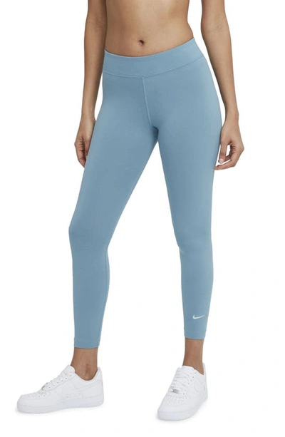 Nike Sportswear Essential Women's 7/8 Mid-rise Leggings In Cerulean,white