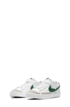 Nike Kids' Blazer Low '77 Low Top Sneaker In White/pine Green-white-black
