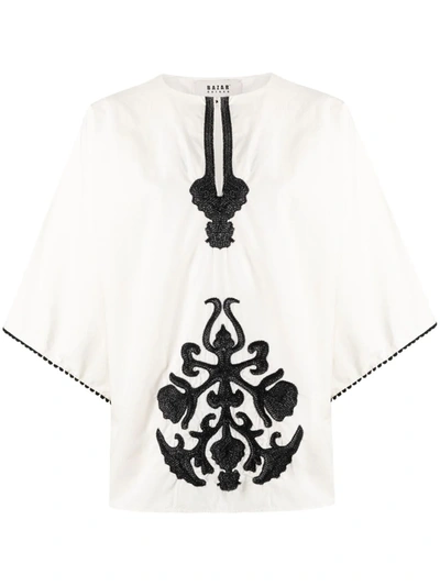 Bazar Deluxe Embroidered Kimono-style Top In Ivory