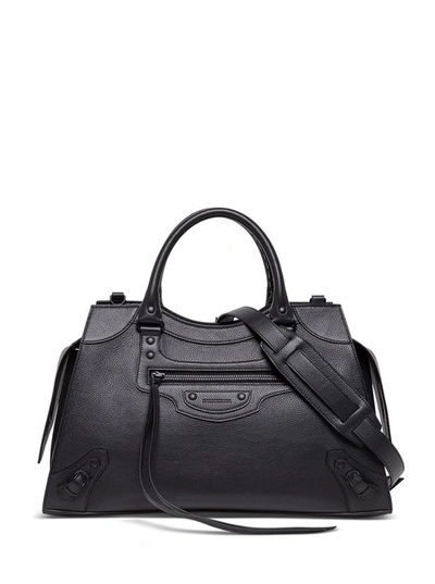 Balenciaga City Handbag In Black Grained Leather