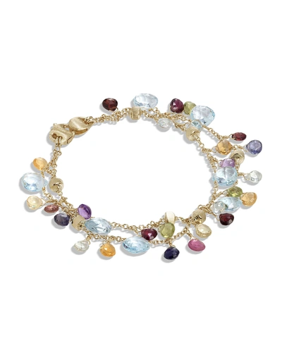 Marco Bicego 18k Yellow Gold Two-strand Paradise Bracelet With Mixed Gems In Multi