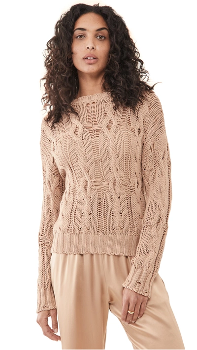 Sablyn Cable-knit Cotton-cashmere Sweater In Burnt Sugar