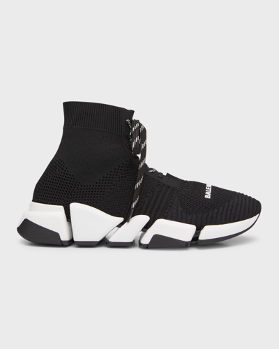 Balenciaga Speed 2.0 Lace-up Knit Sneakers- Delivery In 3-4 Weeks In Black