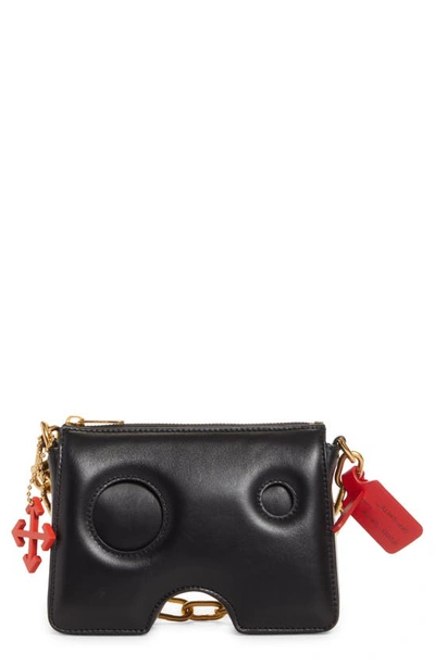 Off-white Burrow Leather Clutch In Black