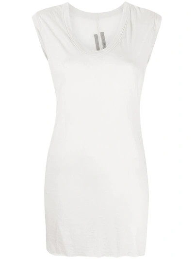 Rick Owens Extra-long Sleeveless Cotton Top In White