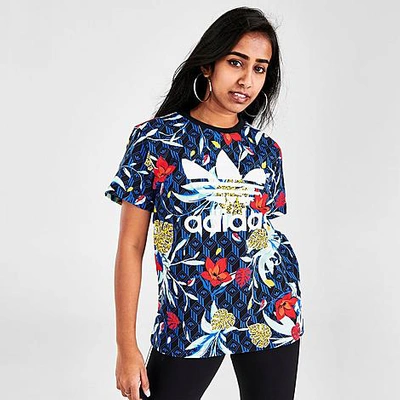 Adidas Originals Adidas Women's Originals Her Studio London Floral  Essential T-shirt Size Small Cotton In Multicolor | ModeSens