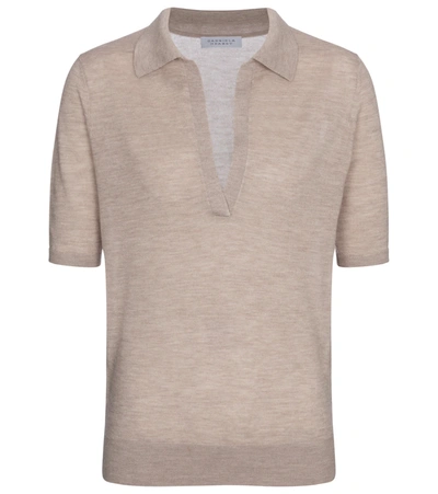 Gabriela Hearst Frank Ribbed Cashmere Polo Shirt In Oatmeal