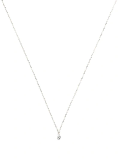 The Alkemistry 18kt White Gold Drilled Diamond Necklace In Silver