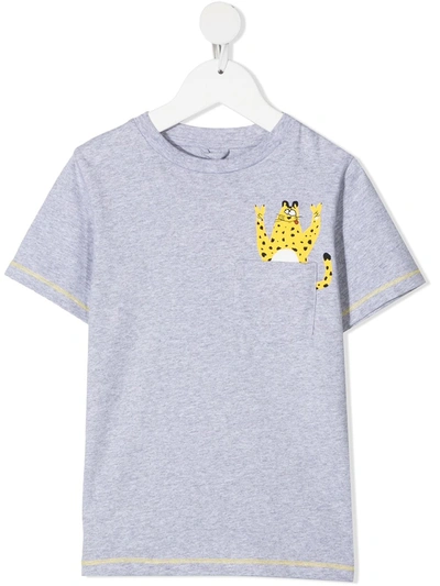 Stella Mccartney Kids' Cheetah-print Organic-cotton T-shirt In Grey