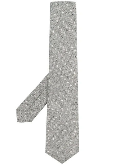 Kiton Textured Finish Tie In Grey