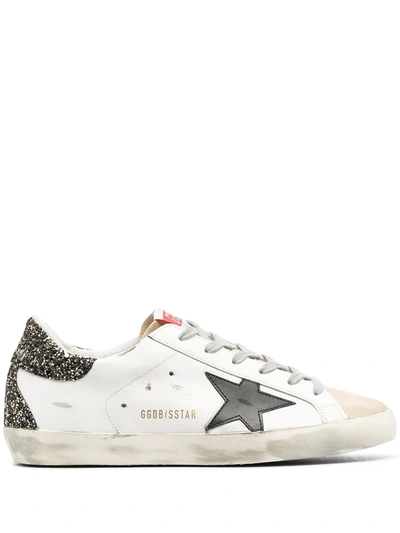 Golden Goose Super-star Glitter Sneakers In White