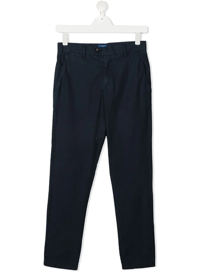 Fay Kids' Straight-leg Cotton Chinos In Blue