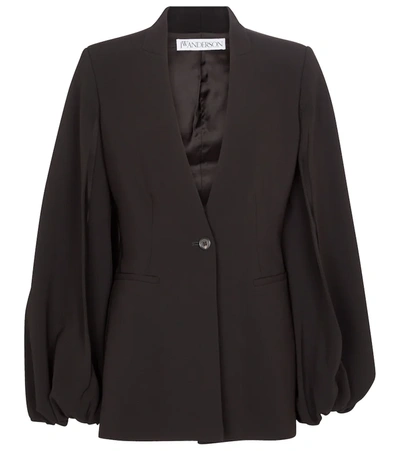 Jw Anderson Puff-sleeve Single-breasted Blazer In Schwarz