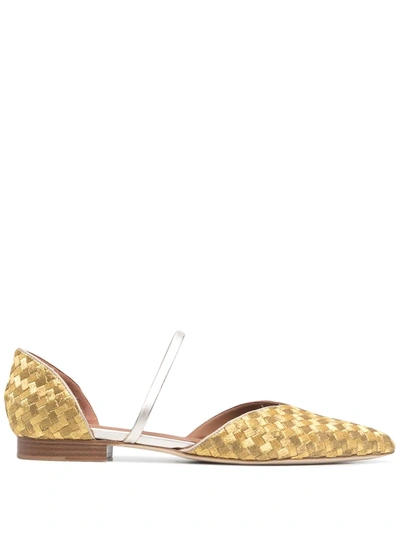 Malone Souliers Malorie Flat Leather Pumps In Gold
