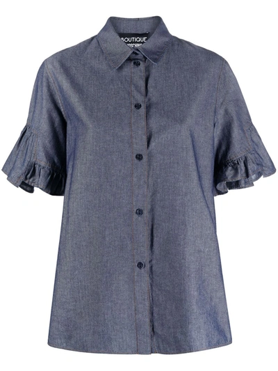 Boutique Moschino Short-sleeved Denim Shirt In Blue